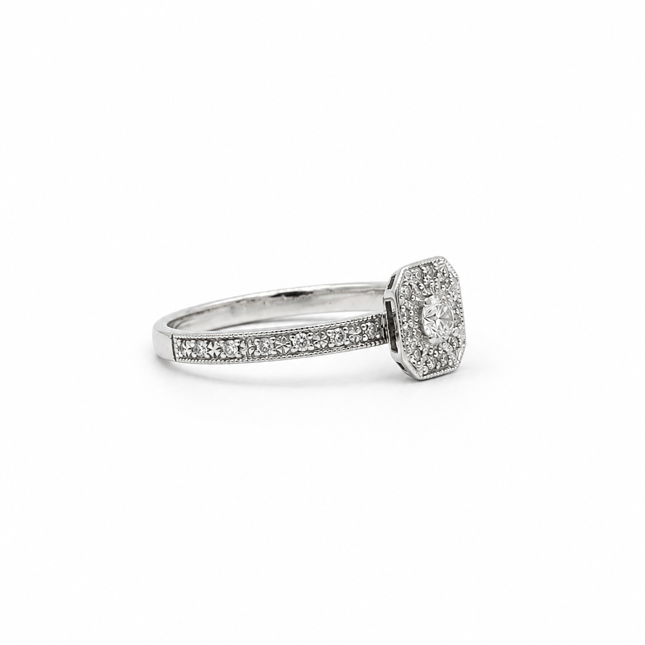 Bague de Fiancaille - Or blanc et Diamants