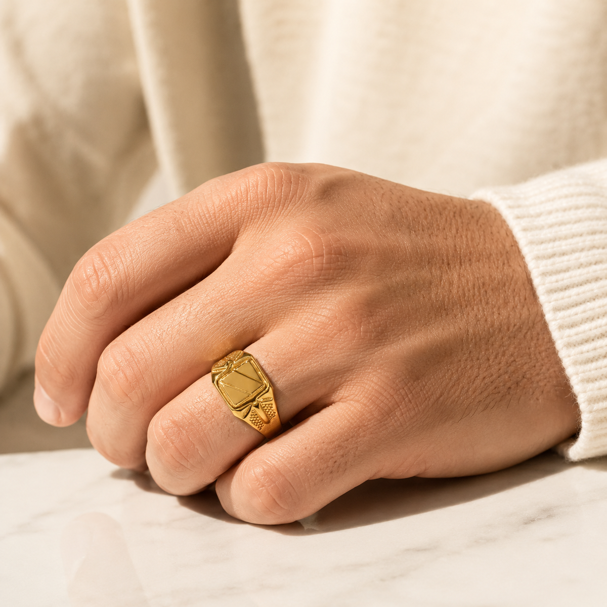 Chevalière - Or jaune 18 carats