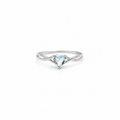 Bague Coeur - Or blanc - Aiguë Marine
