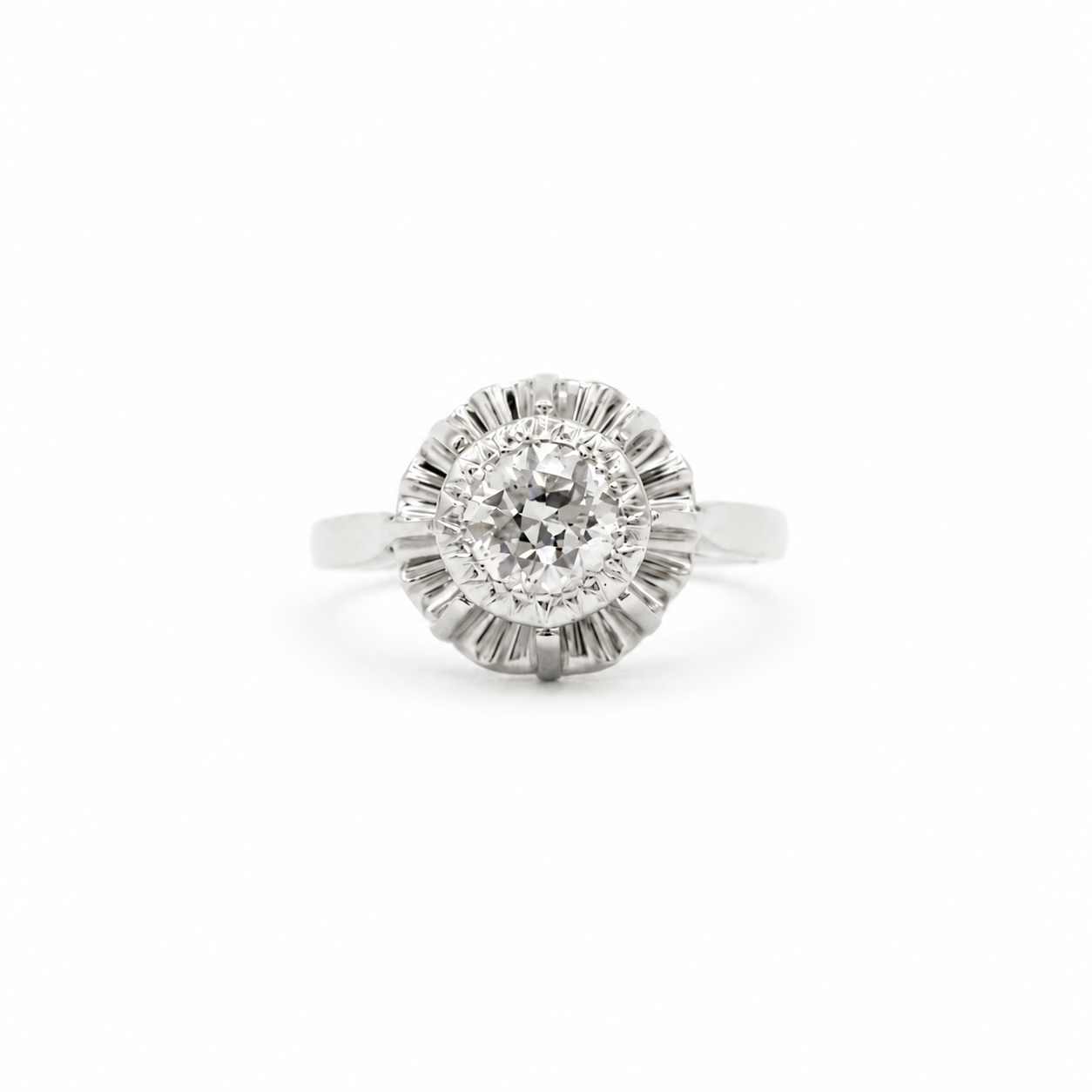 Bague Vintage - Or blanc et Diamant 0,78 carat