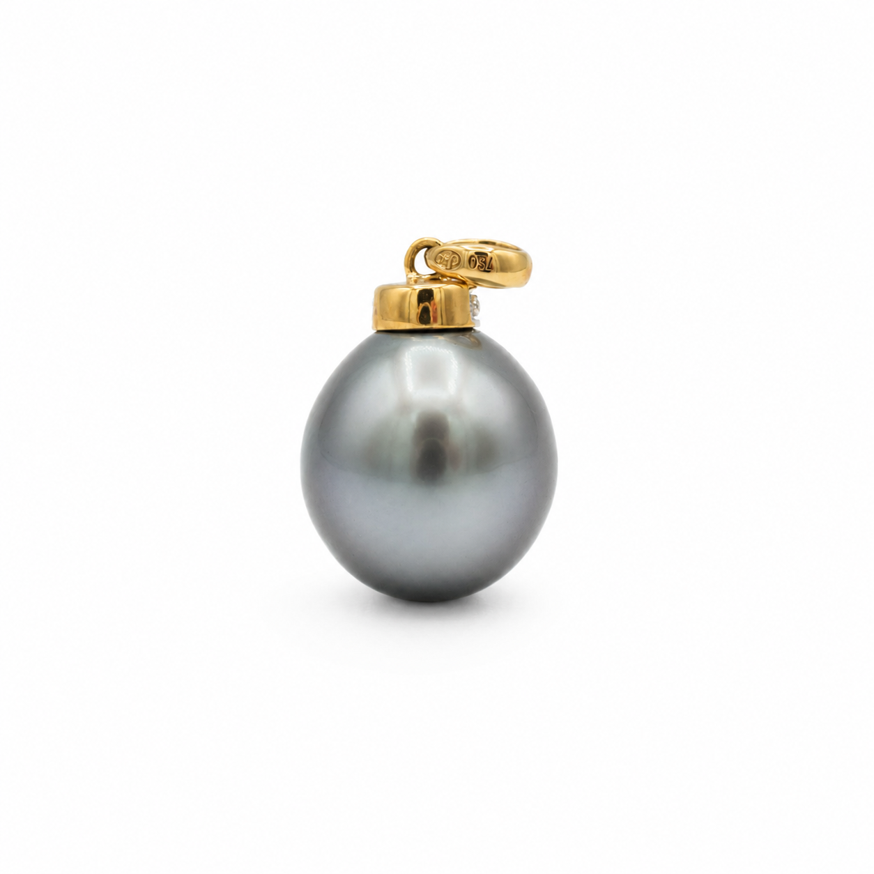 Pendentif Perle de Tahiti - Or jaune et Diamants