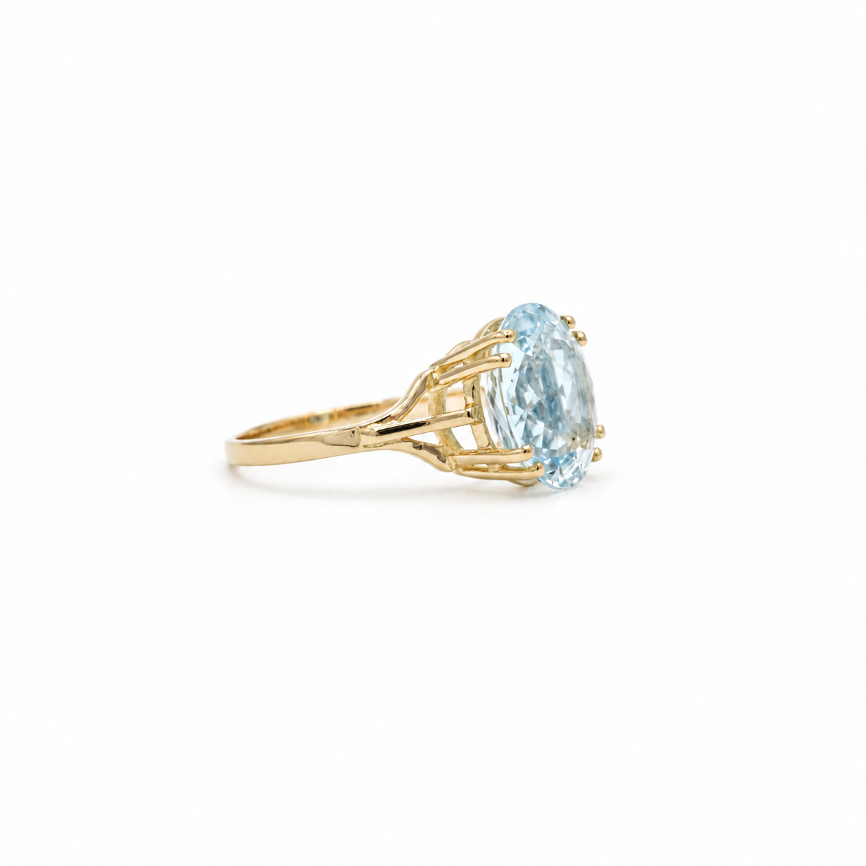 Bague Or jaune - Aiguë Marine