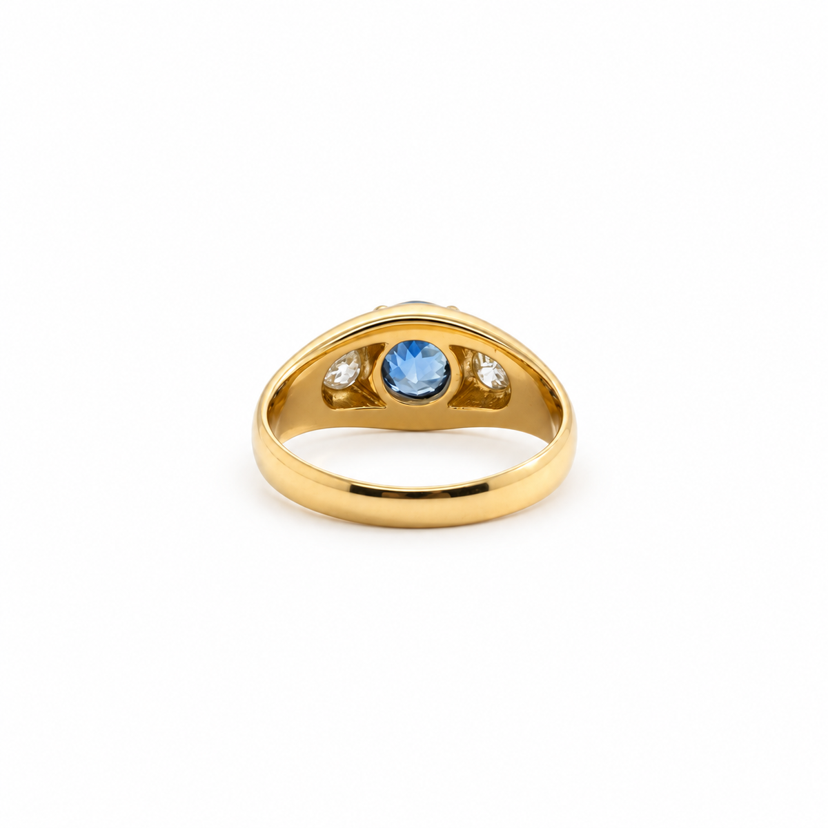 Ring - Yellow Gold - Sapphire and Diamonds