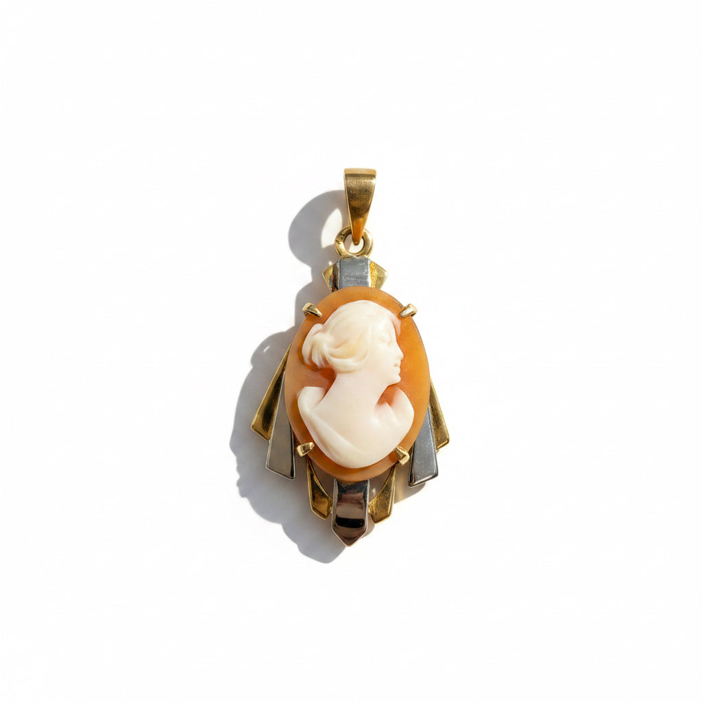 Pendentif Camée - Or jaune et blanc