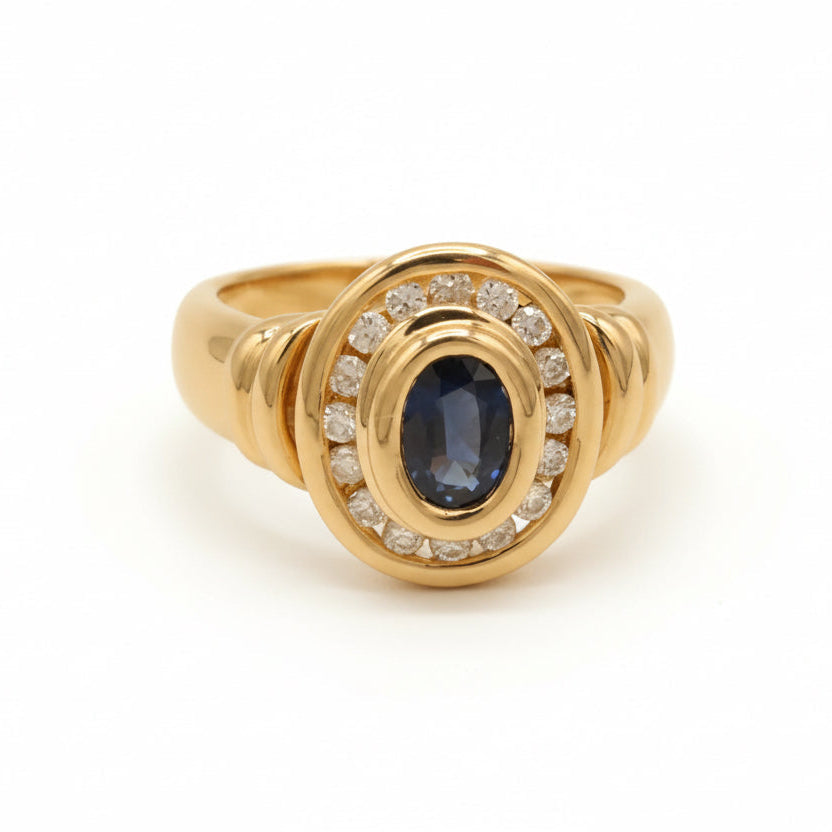 Bague Or jaune - Saphir et Diamants