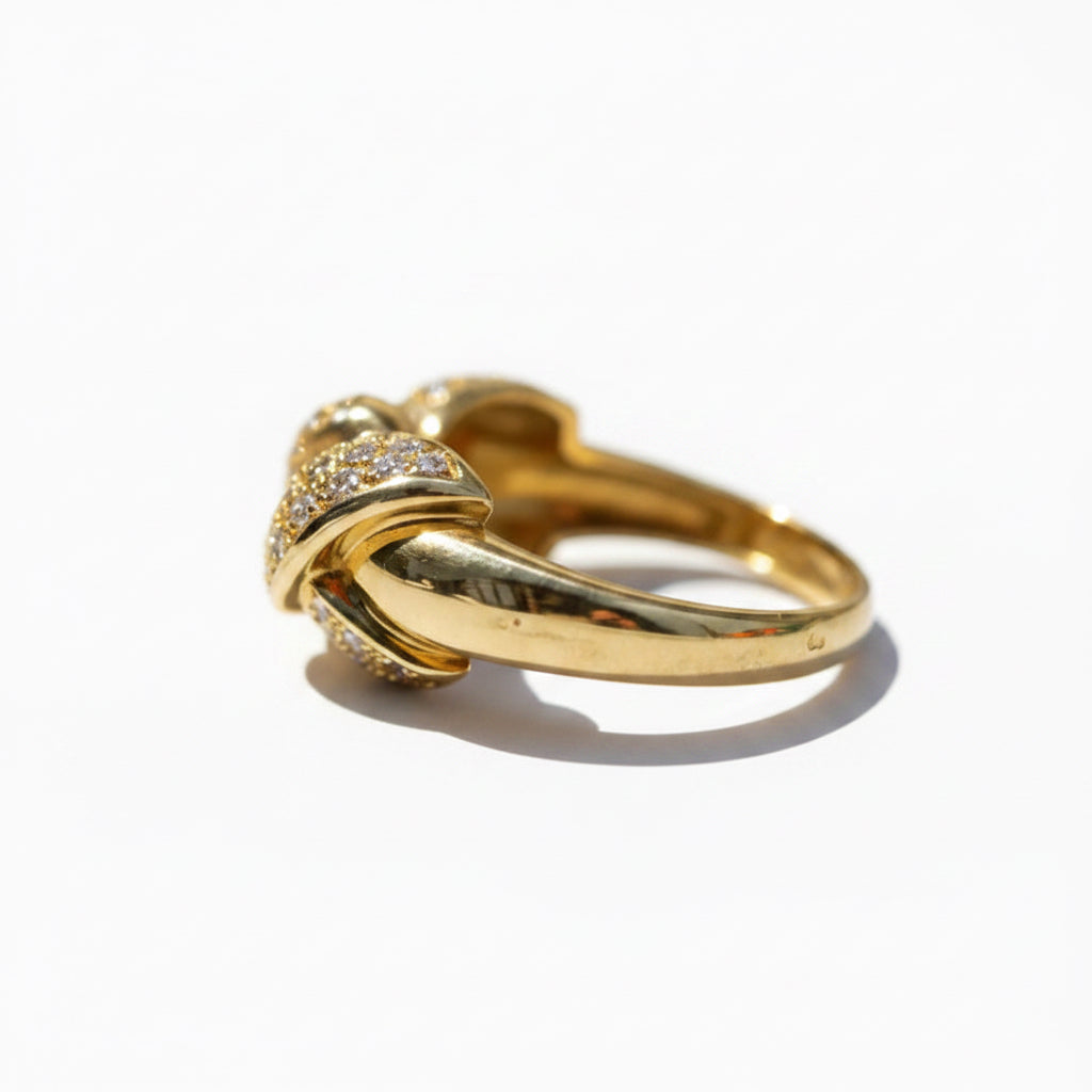 Bague Noeud Or jaune et Diamants