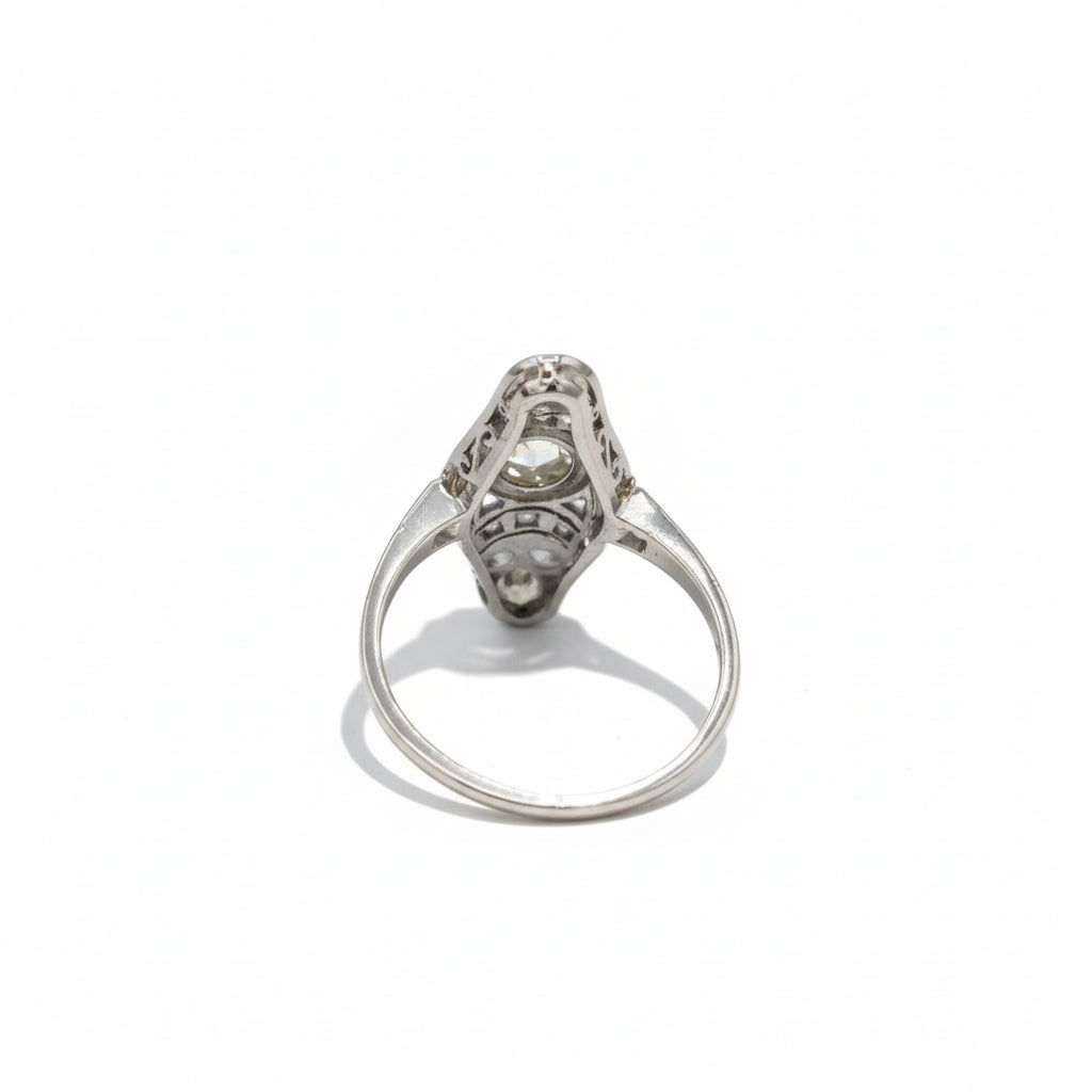 Art Déco - Bague Or blanc et diamants 0,35 carat