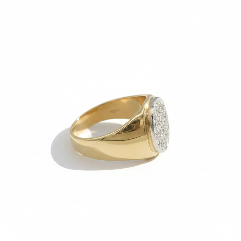 Bague Chevaliere - Or Jaune - Diamants 0,50 carat