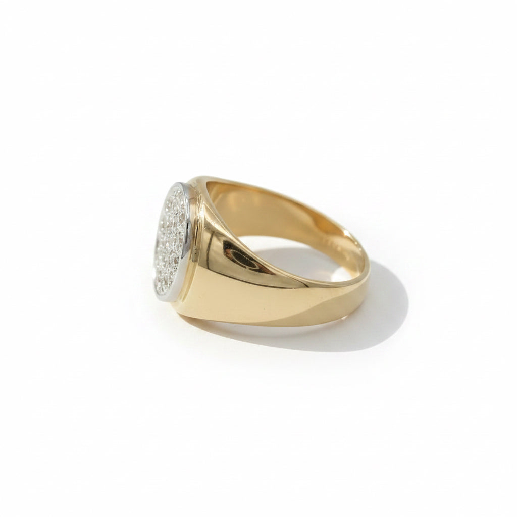 Bague Chevaliere - Or Jaune - Diamants 0,50 carat