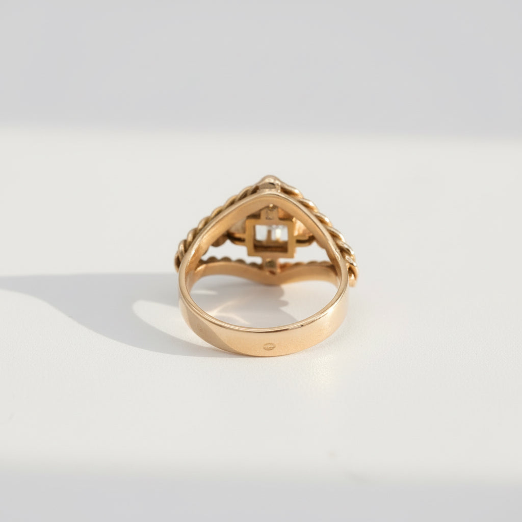 Bague Or Jaune - Diamant taille ancienne 0,20 ct