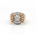 Bague Tank - Or Rosé et Platine - Diamants 0,30 ct