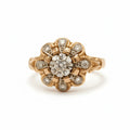 Bague Tank Marguerite - Or rose - Diamants