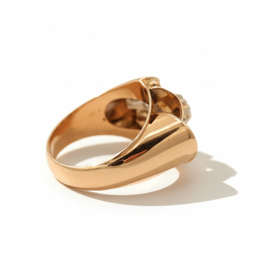 Bague Tank Or rose - Diamants 0,40 carat