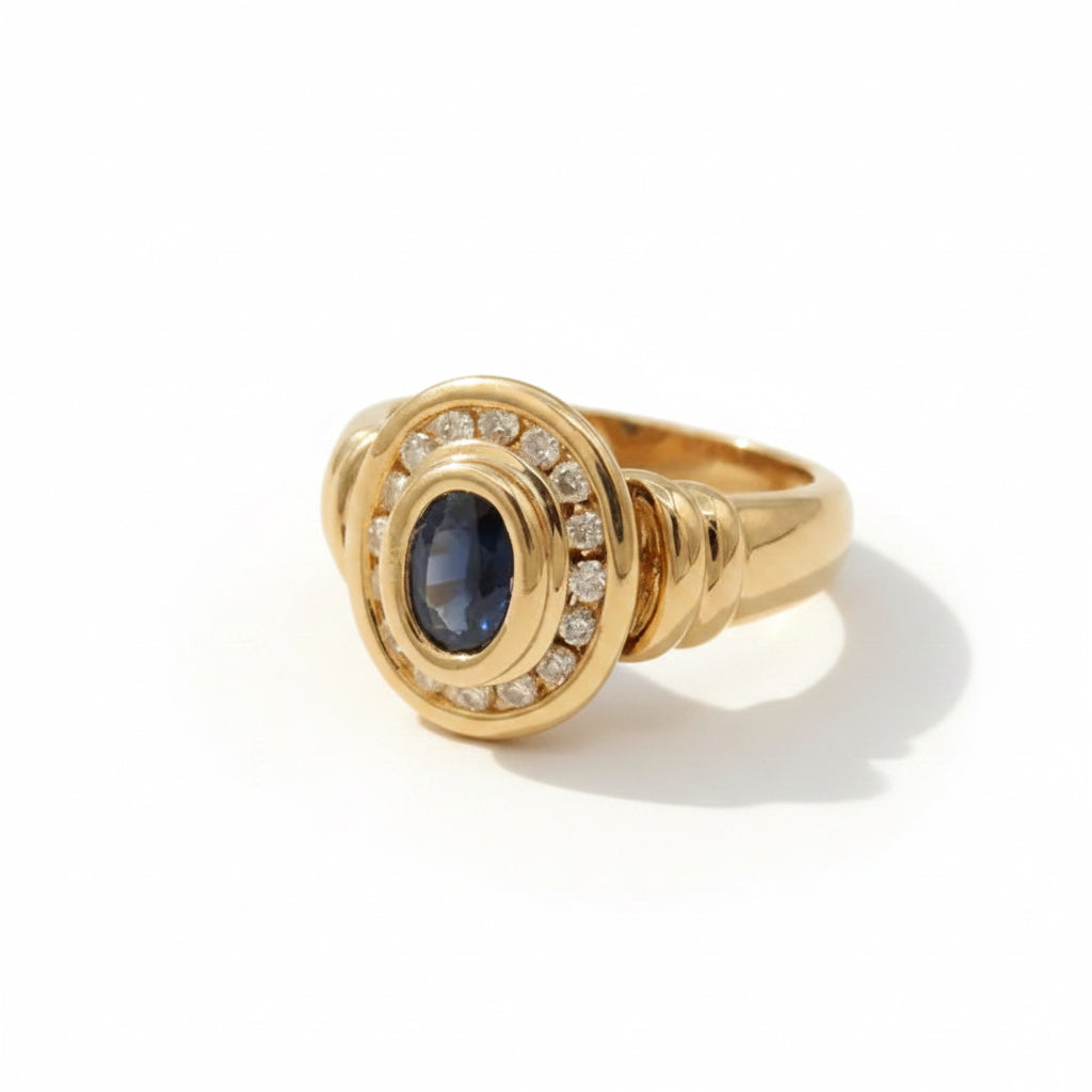 Bague Or jaune - Saphir et Diamants