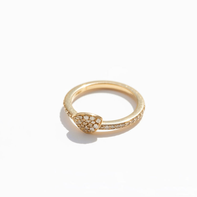Pasquale Bruni - Bague Feuille simple - Or Rose et Diamants