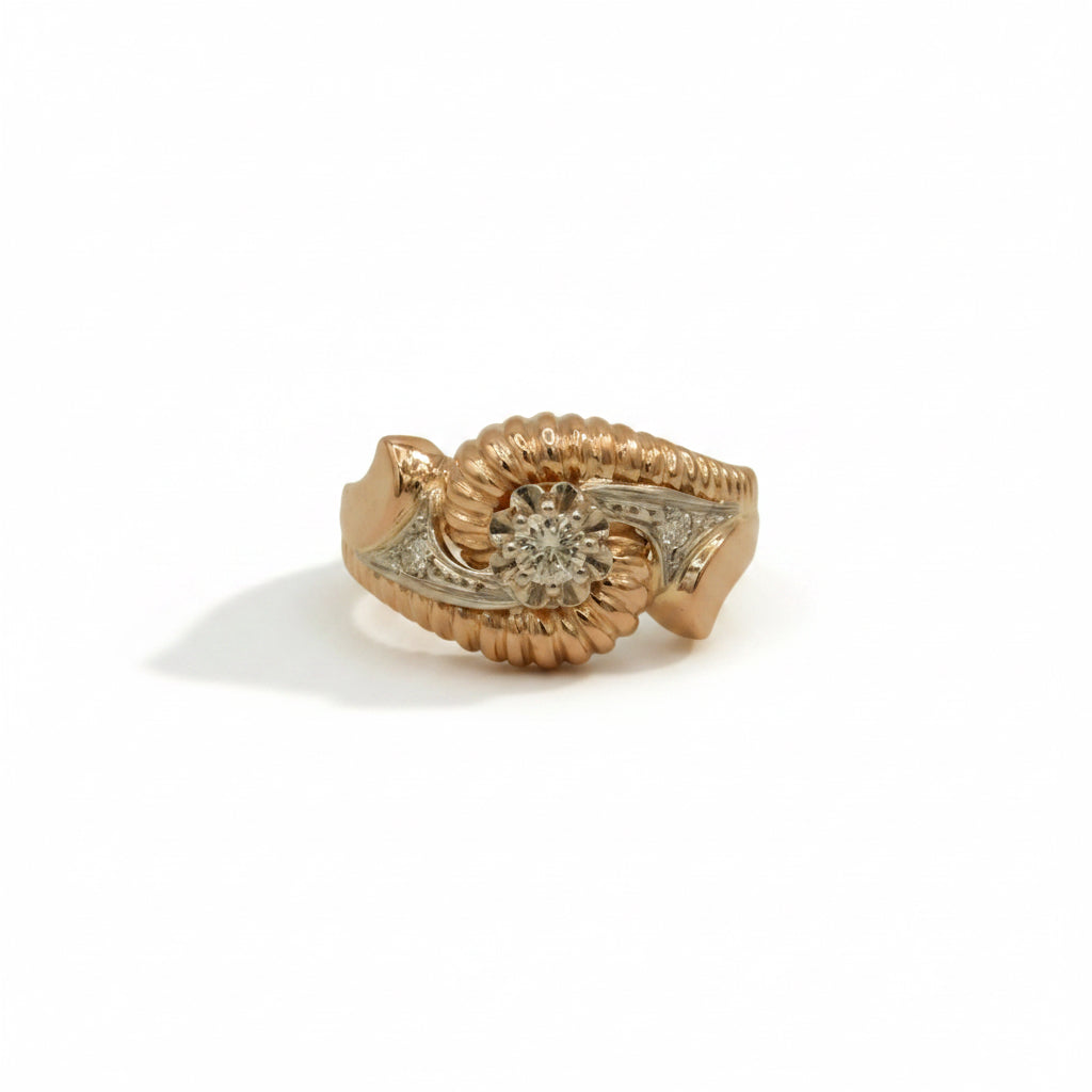 Bague Tank - Or Rosé et Diamants