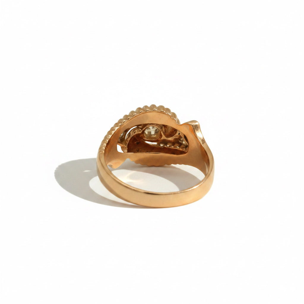 Bague Tank - Or Rosé et Diamants