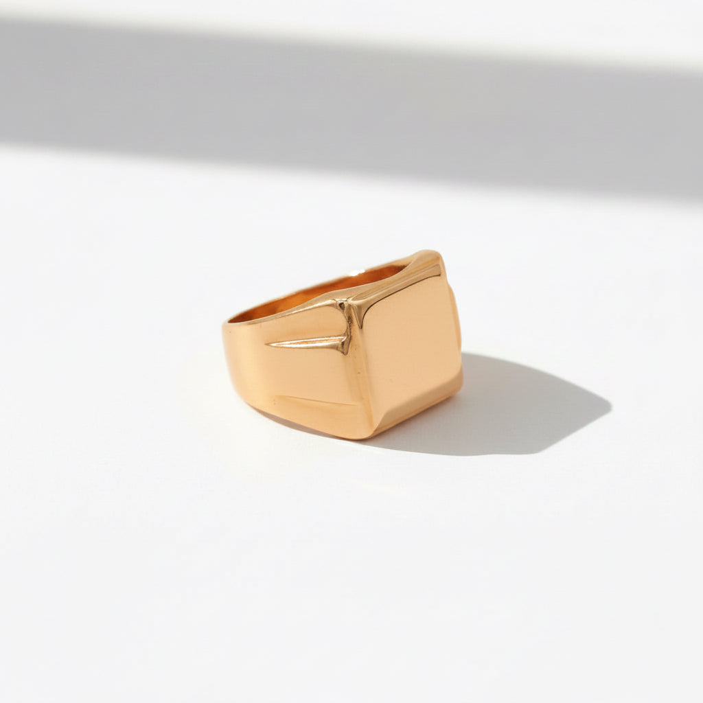 Chevaliére Or rosé - Forme Carré