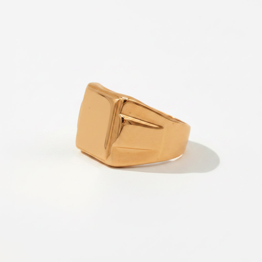 Chevaliére Or rosé - Forme Carré