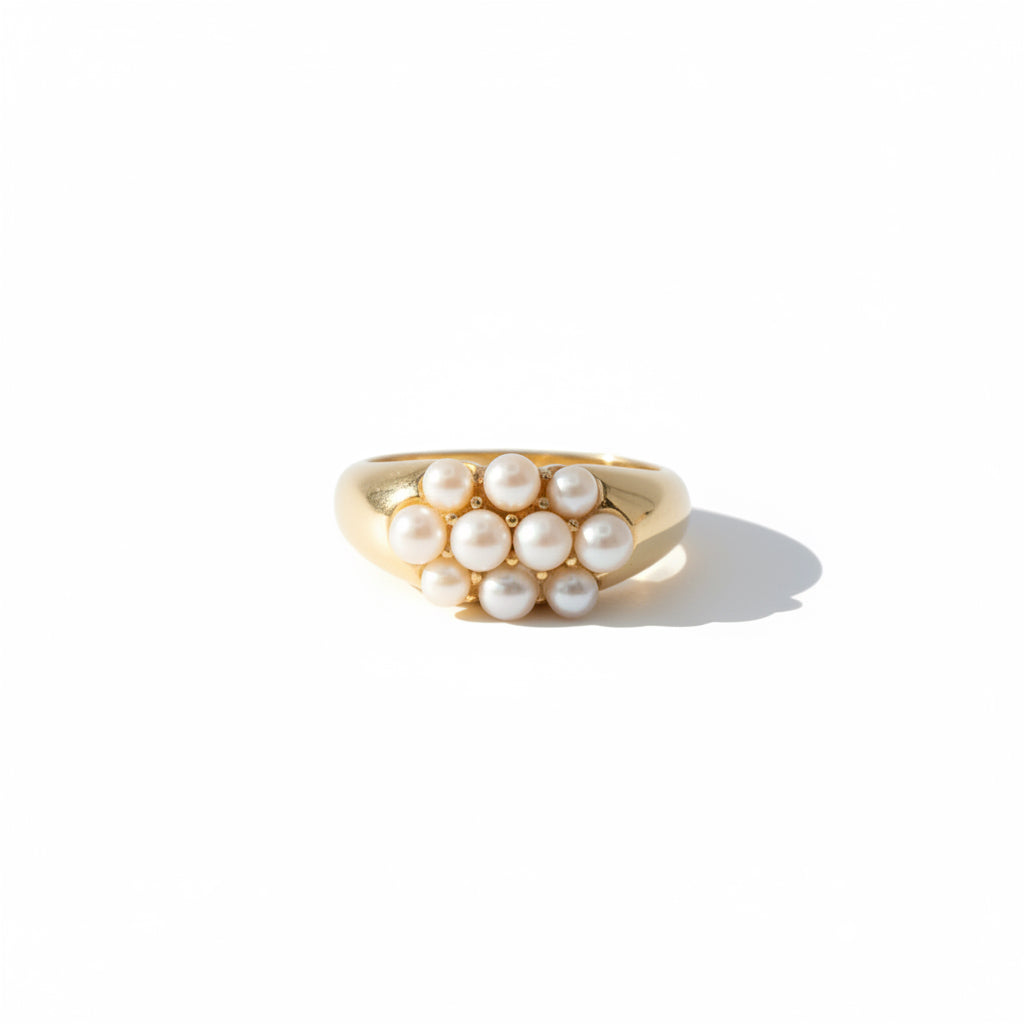 Bague Vintage - Or jaune et perles de culture