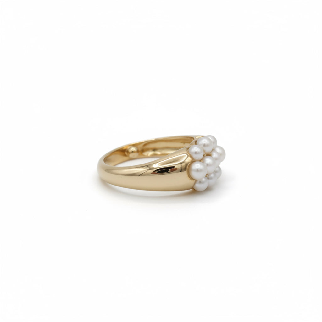 Bague Vintage - Or jaune et perles de culture