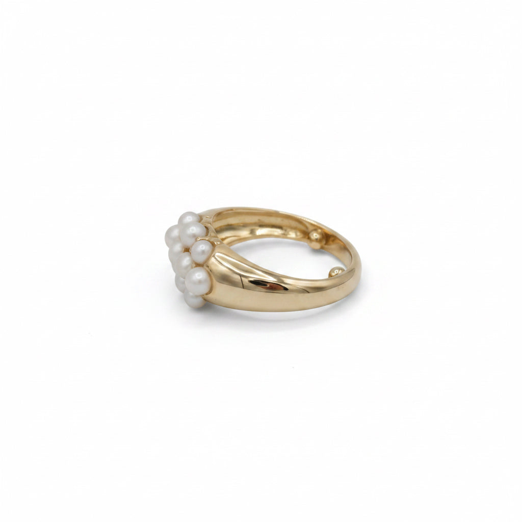 Bague Vintage - Or jaune et perles de culture