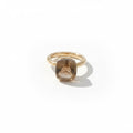 Bague Or Jaune - Quartz fumé facetté