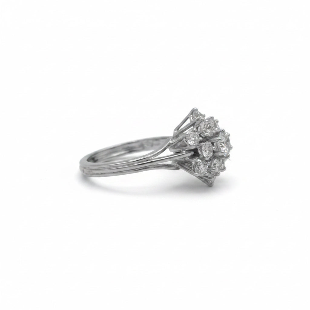 Bague Marguerite - Or blanc - Diamants