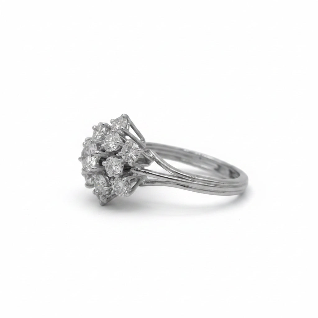 Bague Marguerite - Or blanc - Diamants