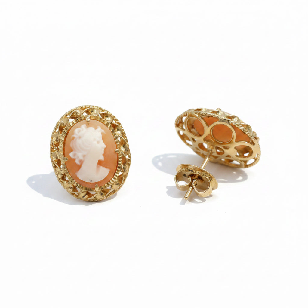 Boucles d’oreilles Camée - Or jaune