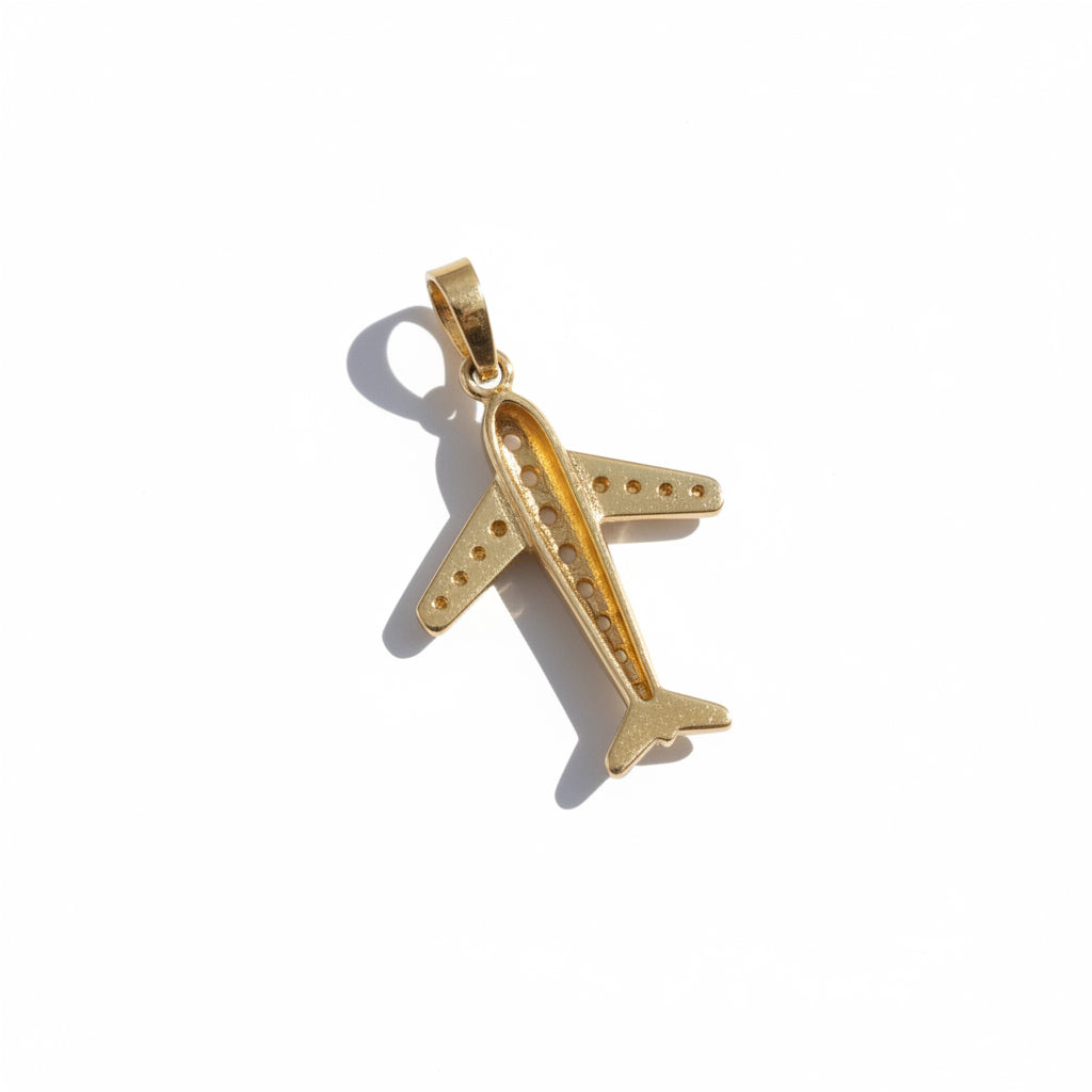 Pendentif Avion - Or jaune et Diamants