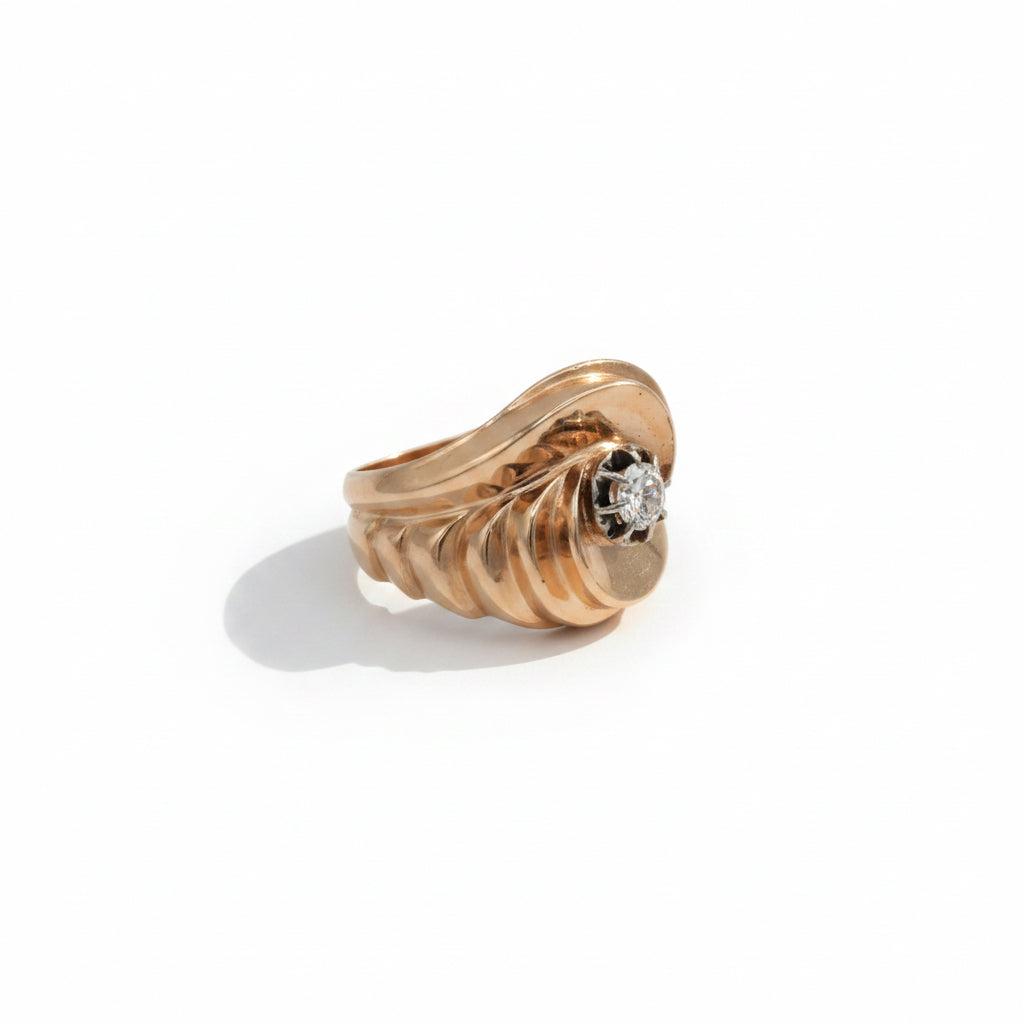 Bague Tank - Or Rose - Diamant 0,25 Carat