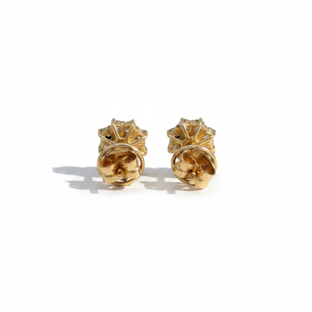 Boucles d’Oreilles Marguerite - Or jaune - Diamants