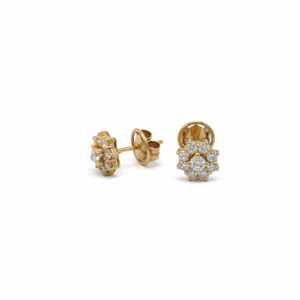 Boucles d’Oreilles Marguerite - Or jaune - Diamants