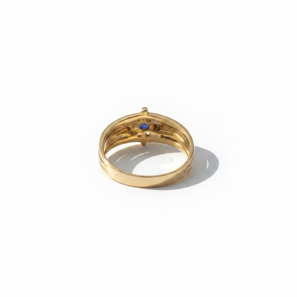 Bague or jaune - Saphir et Diamants