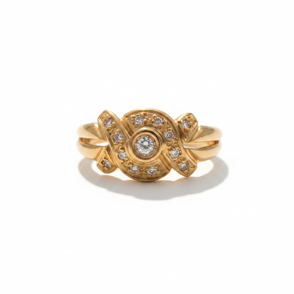 Bague Vintage - Or jaune et Diamants