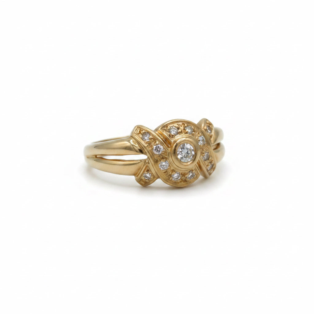 Bague Vintage - Or jaune et Diamants