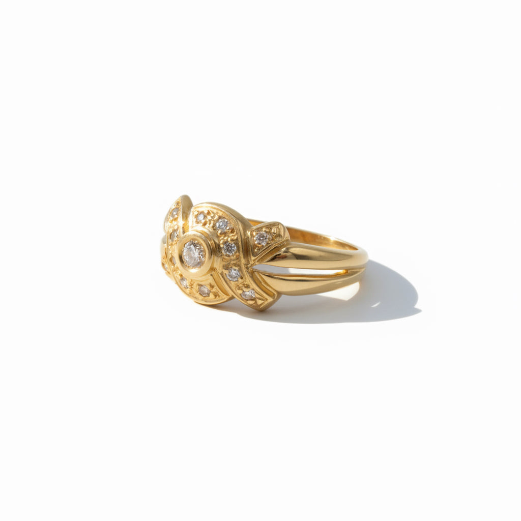 Bague Vintage - Or jaune et Diamants