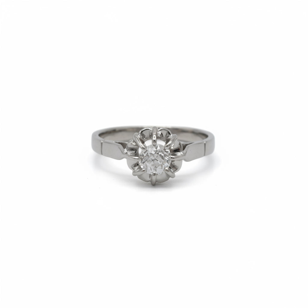 Bague Or blanc - Diamant Taille ancienne