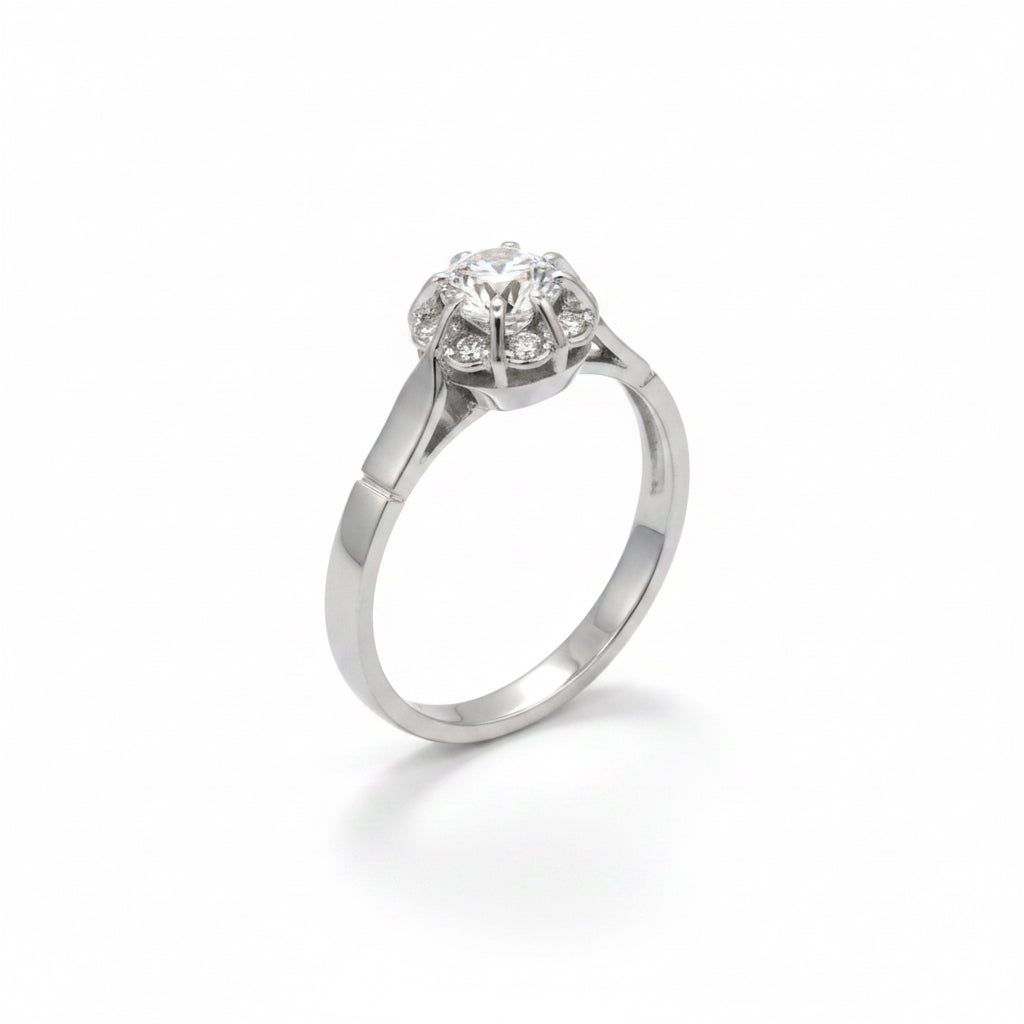 Bague Or blanc - Diamant Taille ancienne