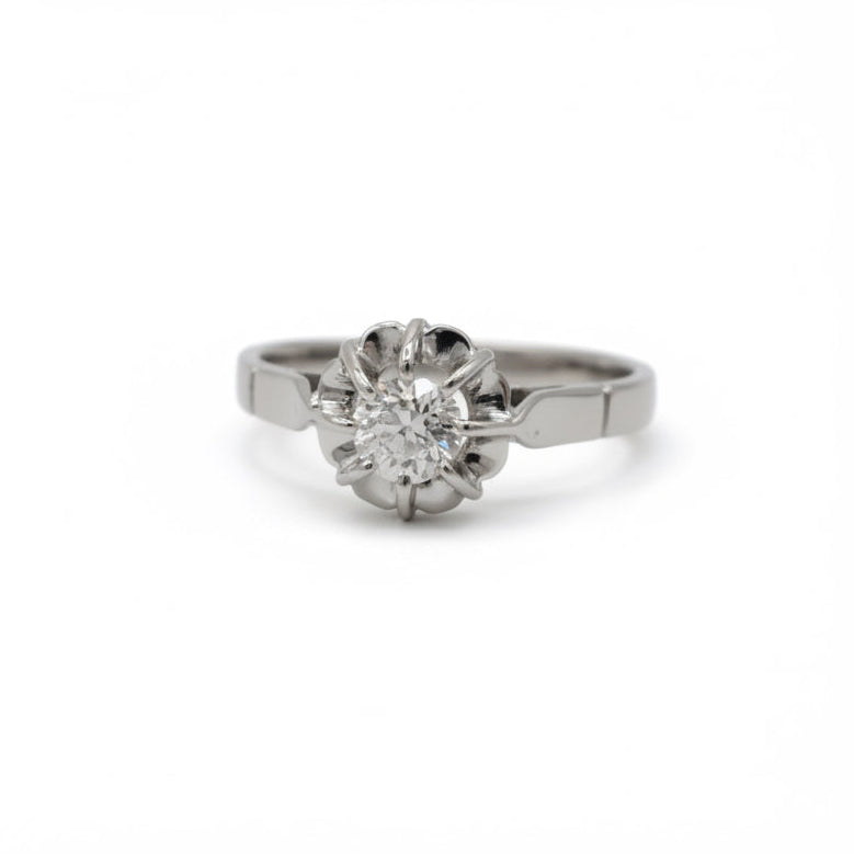 Bague Or blanc - Diamant Taille ancienne