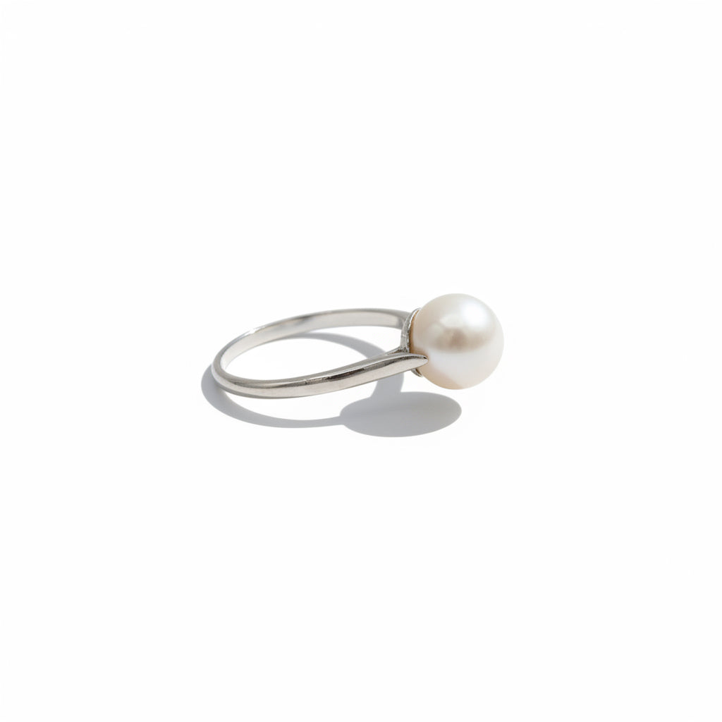 Bague Platine - Perle de culture