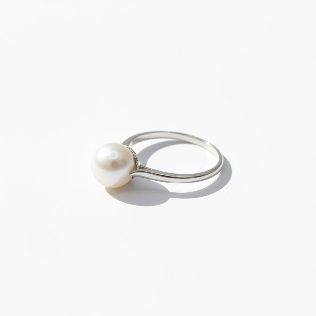 Bague Platine - Perle de culture