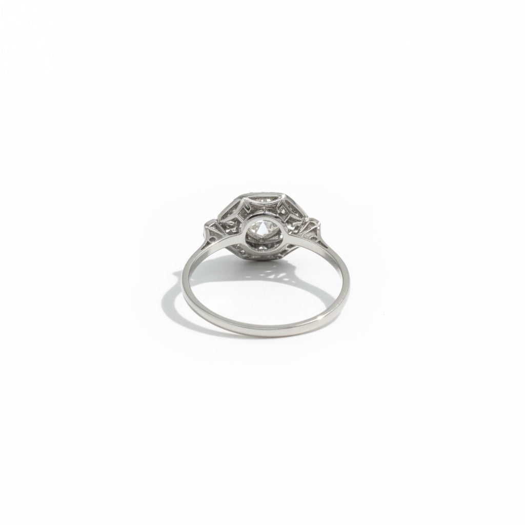 Art déco - Bague Or blanc et Diamants