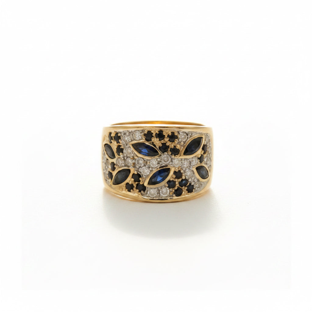 Bague Vintage - Or jaune et Saphirs