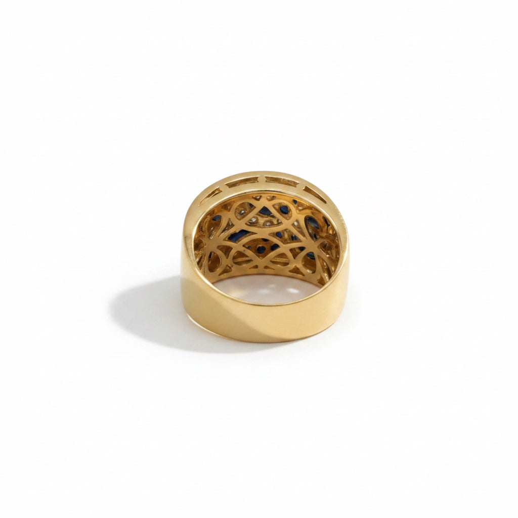 Bague Vintage - Or jaune et Saphirs