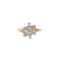 Art Nouveau - Bague deux ors et Diamants