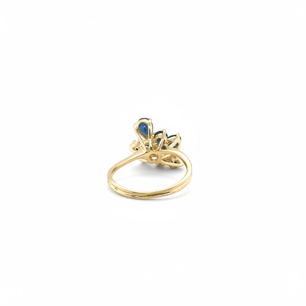 Bague Marguerite Or Jaune - Saphirs et Diamants
