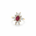Bague Marguerite Or jaune - Rubis et Diamants