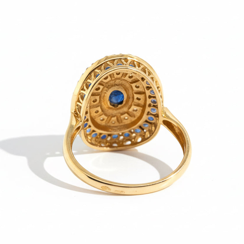 Bague Or jaune - Saphirs et Diamants
